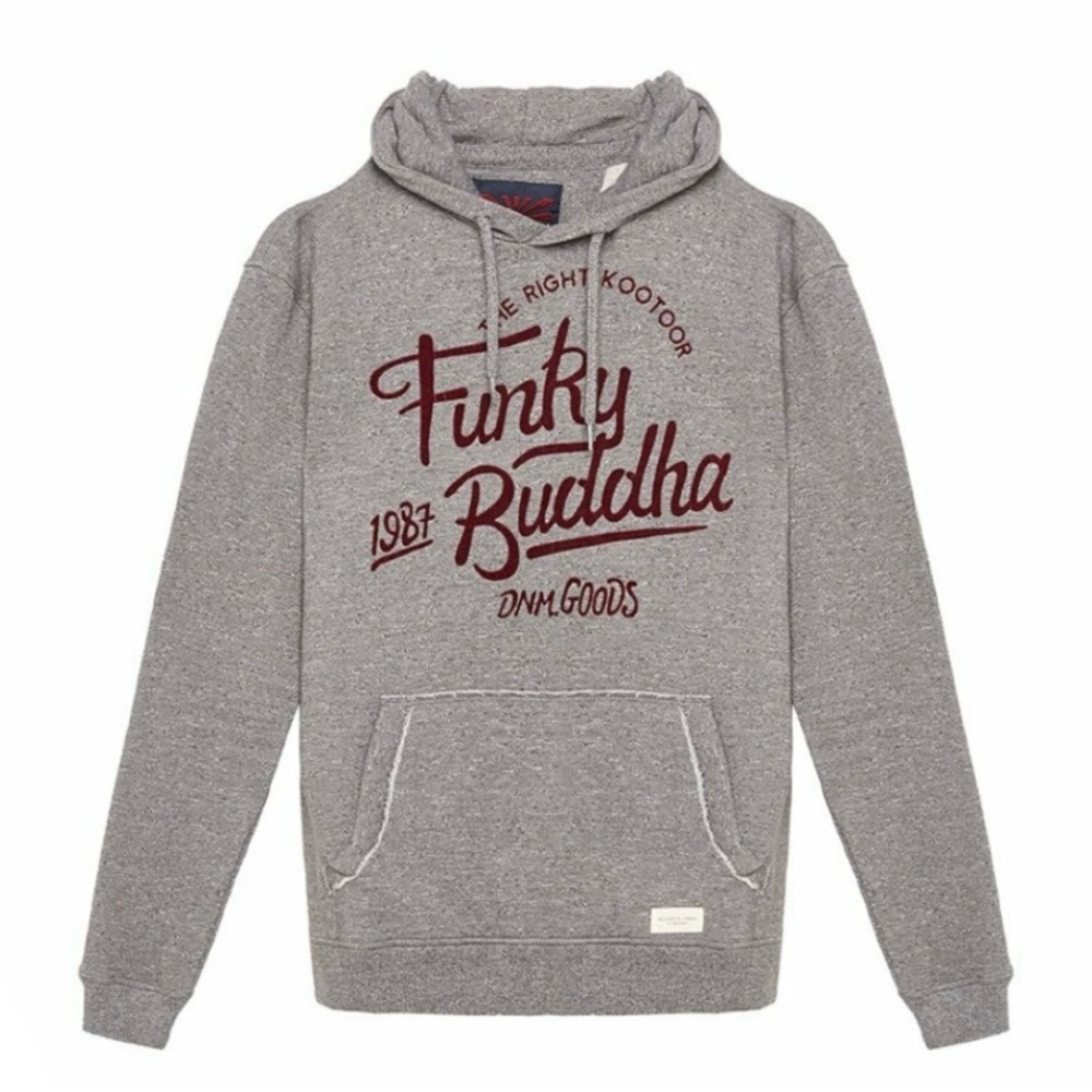 Funky Buddha Gray Hoodie For Men